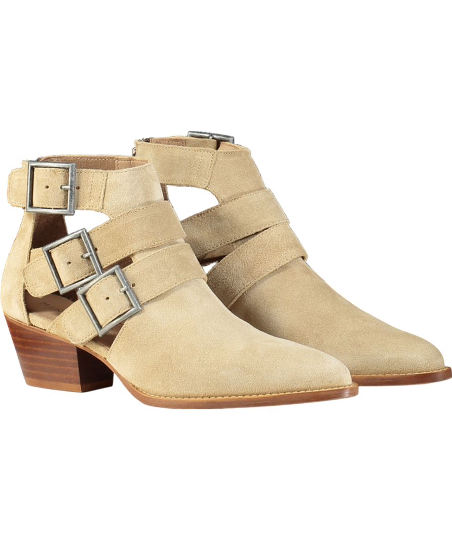 Mint Velvet Beige Elora Cut Out Ankle Boot UK 3 EU 36 👠