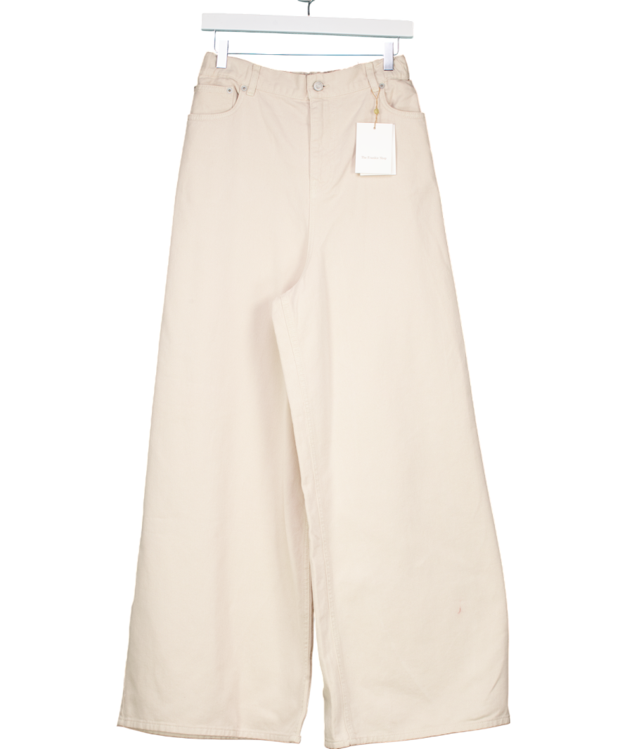 the frankie shop Cream Sasha Wide Leg Jeans UK M
