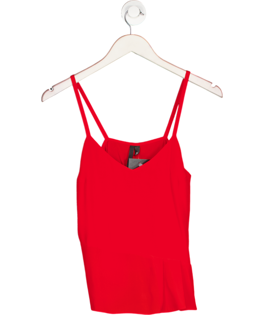Topshop 100% Silk Red Pleat Detail Cami Top UK 8