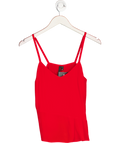 Topshop 100% Silk Red Pleat Detail Cami Top UK 8