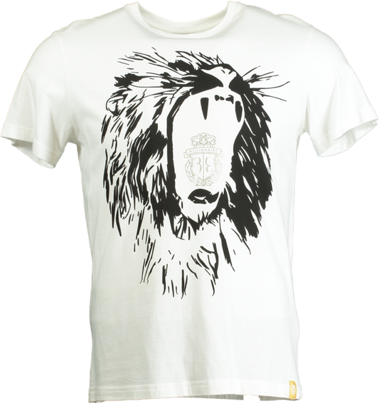 Billionaire White Lion Print T-Shirt UK S