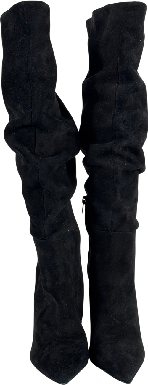 CARVELA Black Suede Knee High Boots UK 6 EU 39