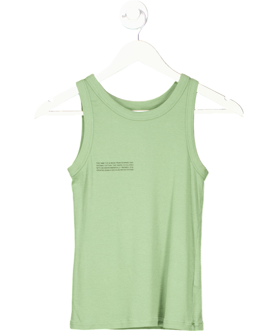 PANGAIA Green Lightweight Rib Tank Top UK S