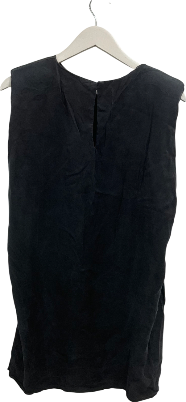 ZARA Black Sleeveless Top With Shoulder Pads UK M