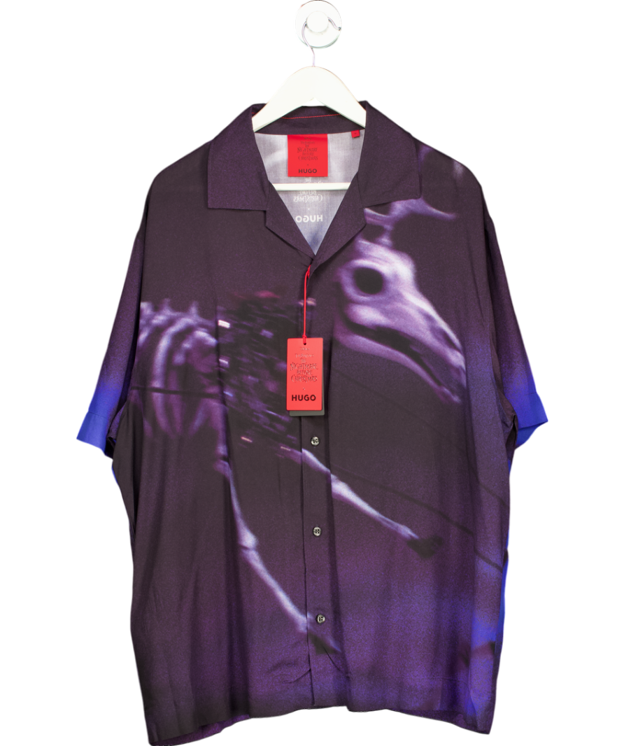 Blue Hugo X Disney's The Nightmare Before Christmas Loose-fit Printed Shirt UK XL