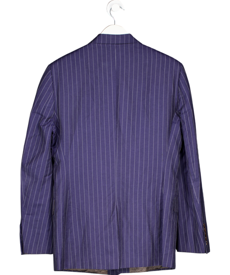 Paul Smith Blue Navy Pinstripe Wool Seersucker Unlined Blazer UK XL