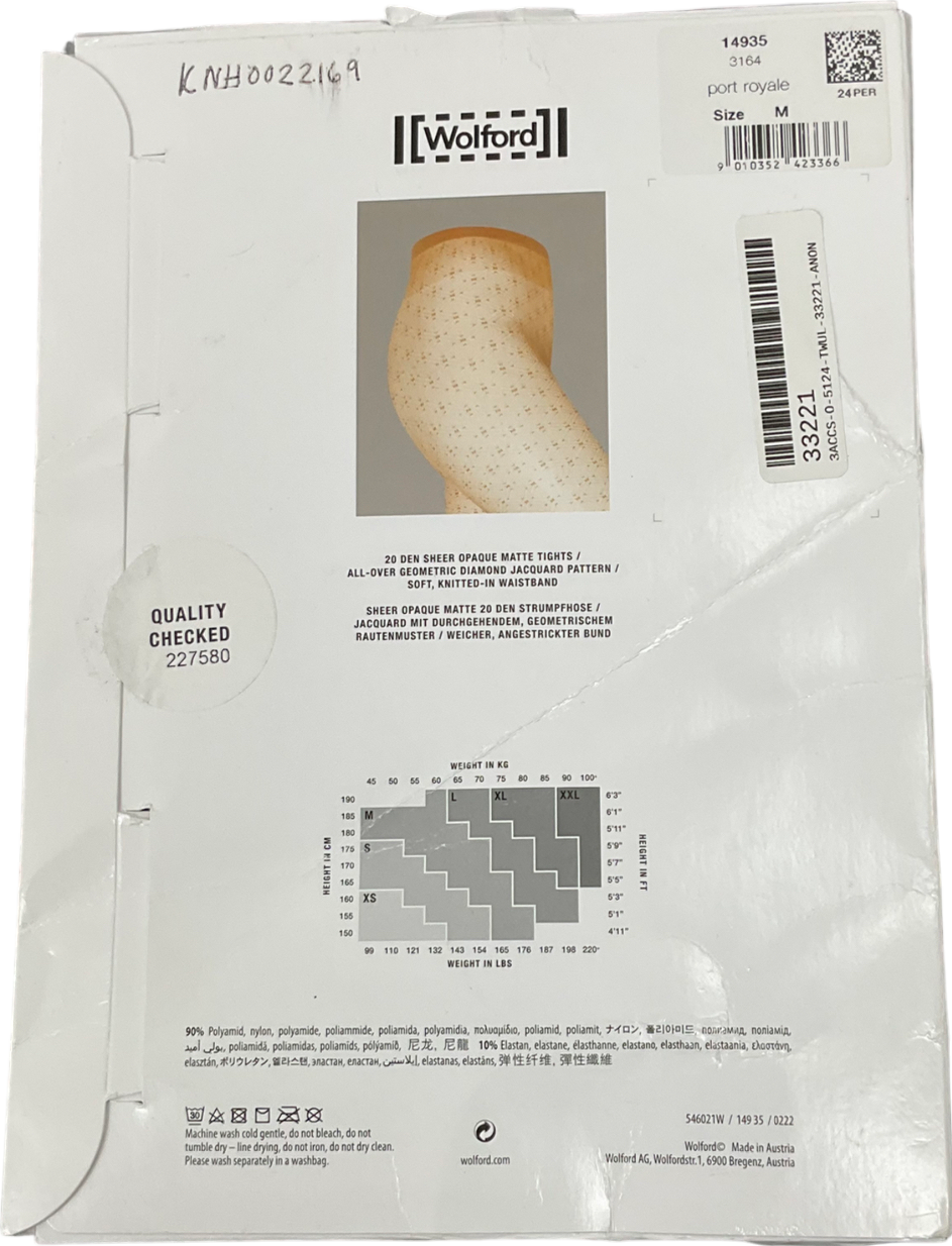 Wolford Brown Diamond Net Tights UK M