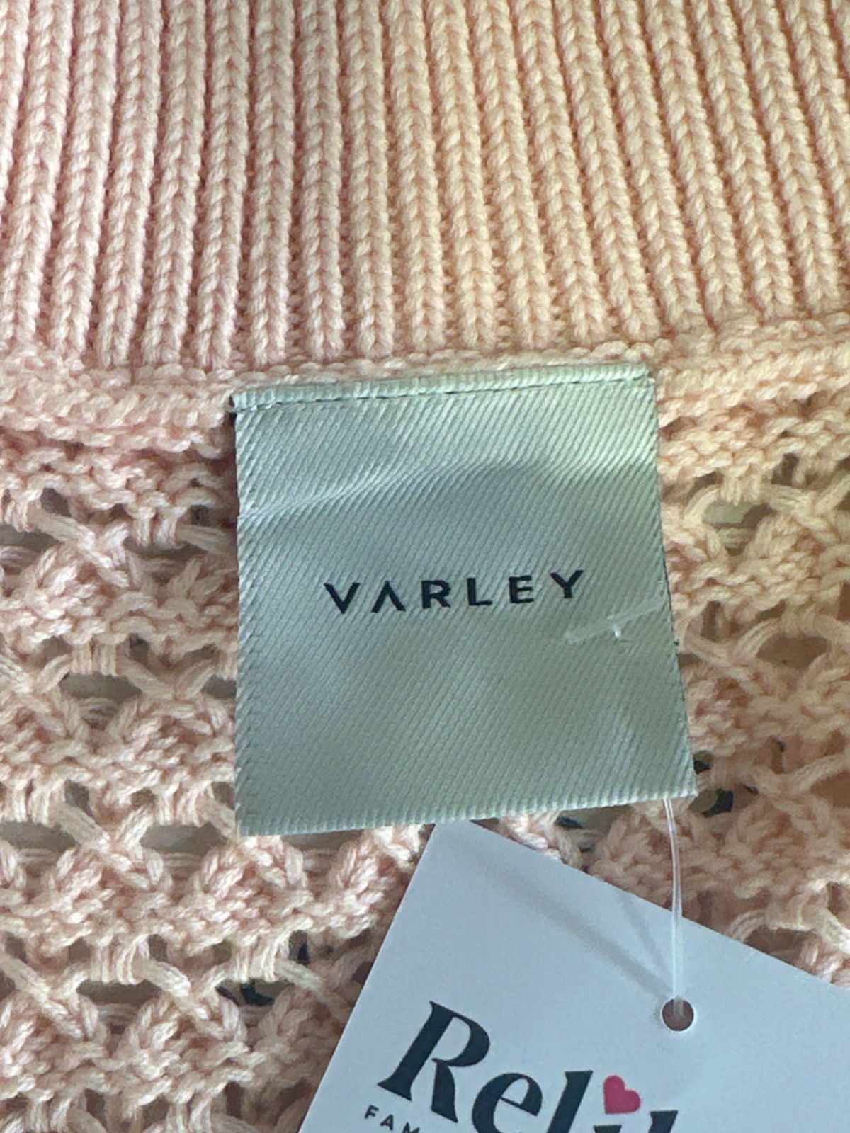 Varley Beige Knitted Zip Collar Sleeveless Top UK XS
