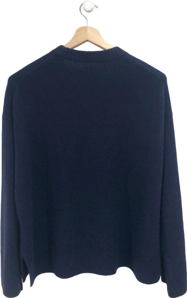 Arket Navy Blue  Relaxed Cashmere-Wool Jumper UK M