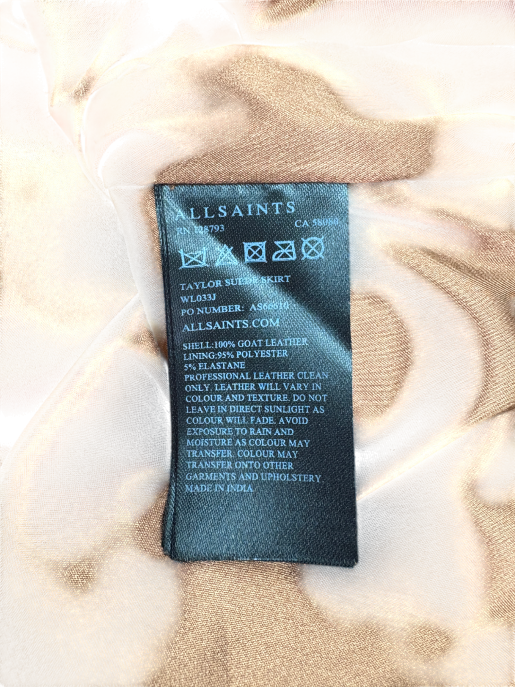 All Saints Brown Taylor Suede Skirt UK 14