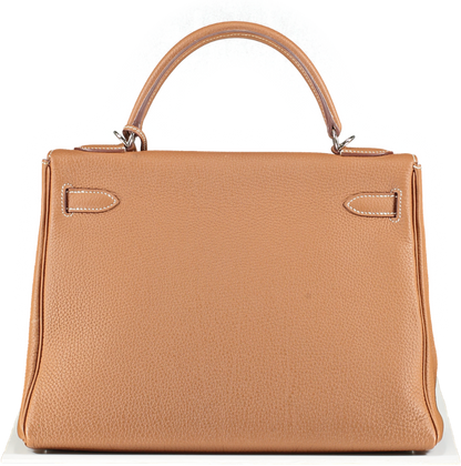 Hermès Kelly 32 Gold Togo Leather with Palladium Hardware Handbag