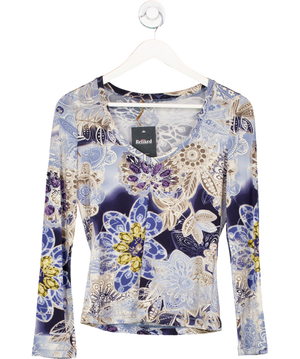 Roberto Cavalli Blue Class Vintage Floral Lace Top UK S