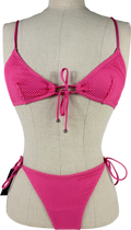 LESLIE AMON Pink Filippa Embellished Bikini UK XS/S