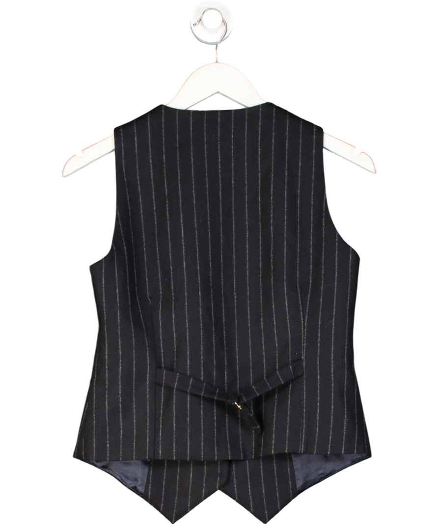 HOLLAND COOPER 100% Wool Hampton Waistcoat Navy Blue Chalk Pinstripe UK 10