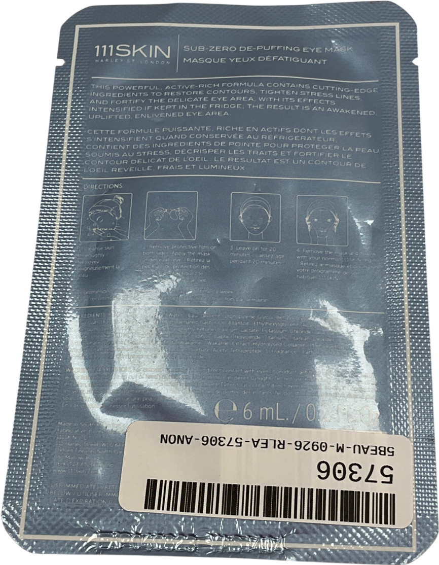111 skin De-puffing Eye Mask 6ml