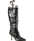 schuh Darbie Buckle Point Knee In Black UK 8 EU 41