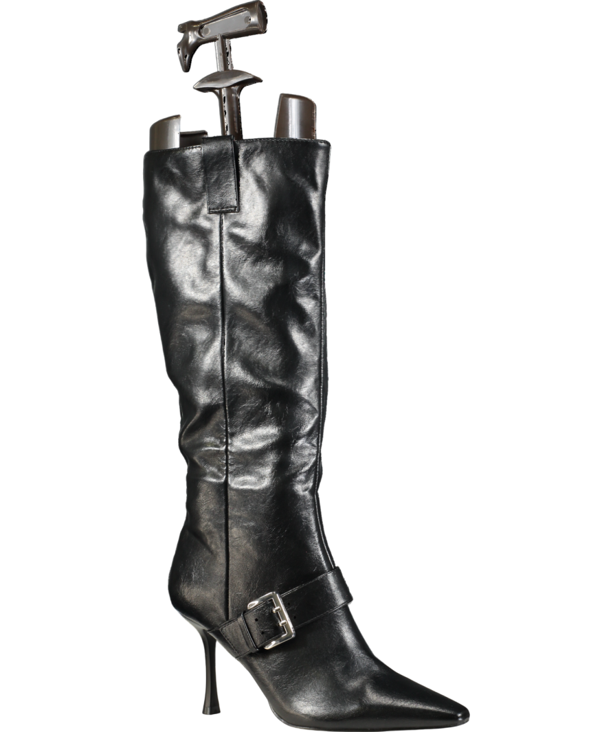 schuh Darbie Buckle Point Knee In Black UK 8 EU 41 👠