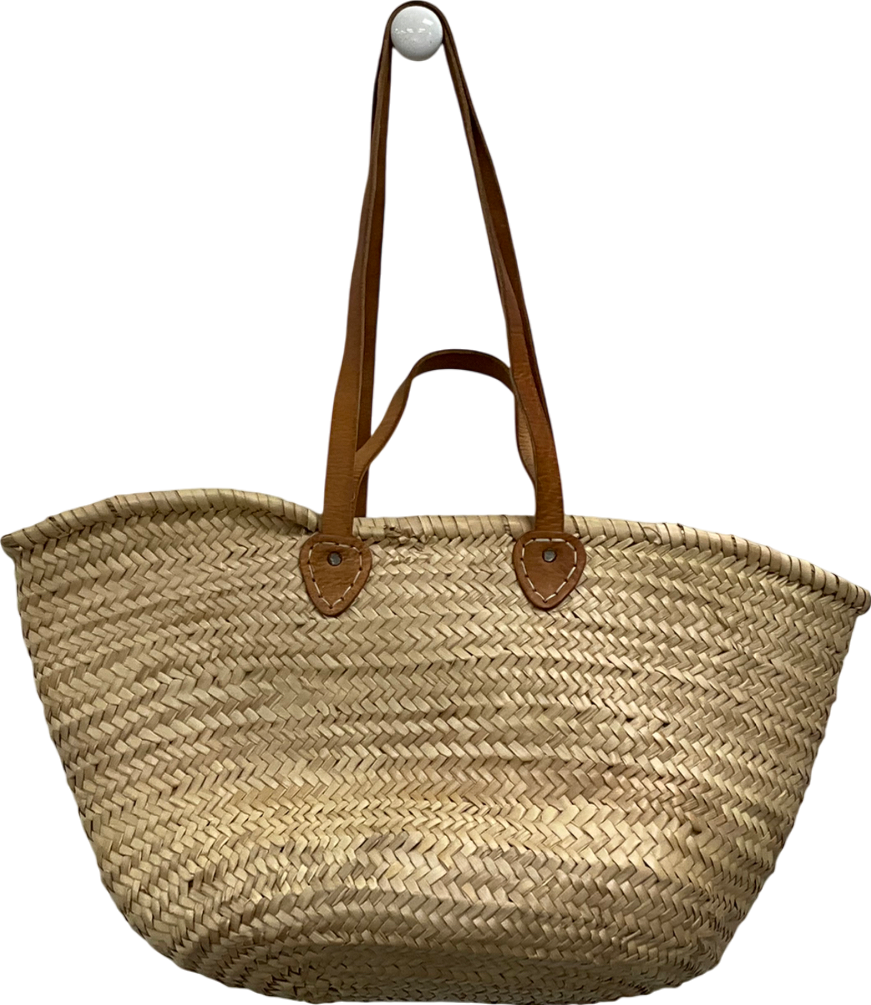 Beige Large Rafia Tote Bag