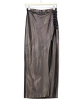 Pritch London Black Butter Soft Leather Midi Skirt With Silk Lining W26" UK XS/S