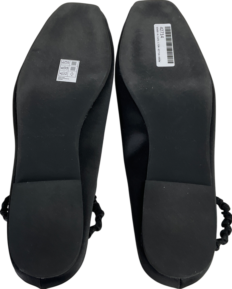 Arket Black Slingback Satin Flats UK 7 EU 40 👠