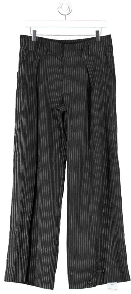 Urban Outfitters Black Archive Pinstripe Wide Leg Trousers UK M
