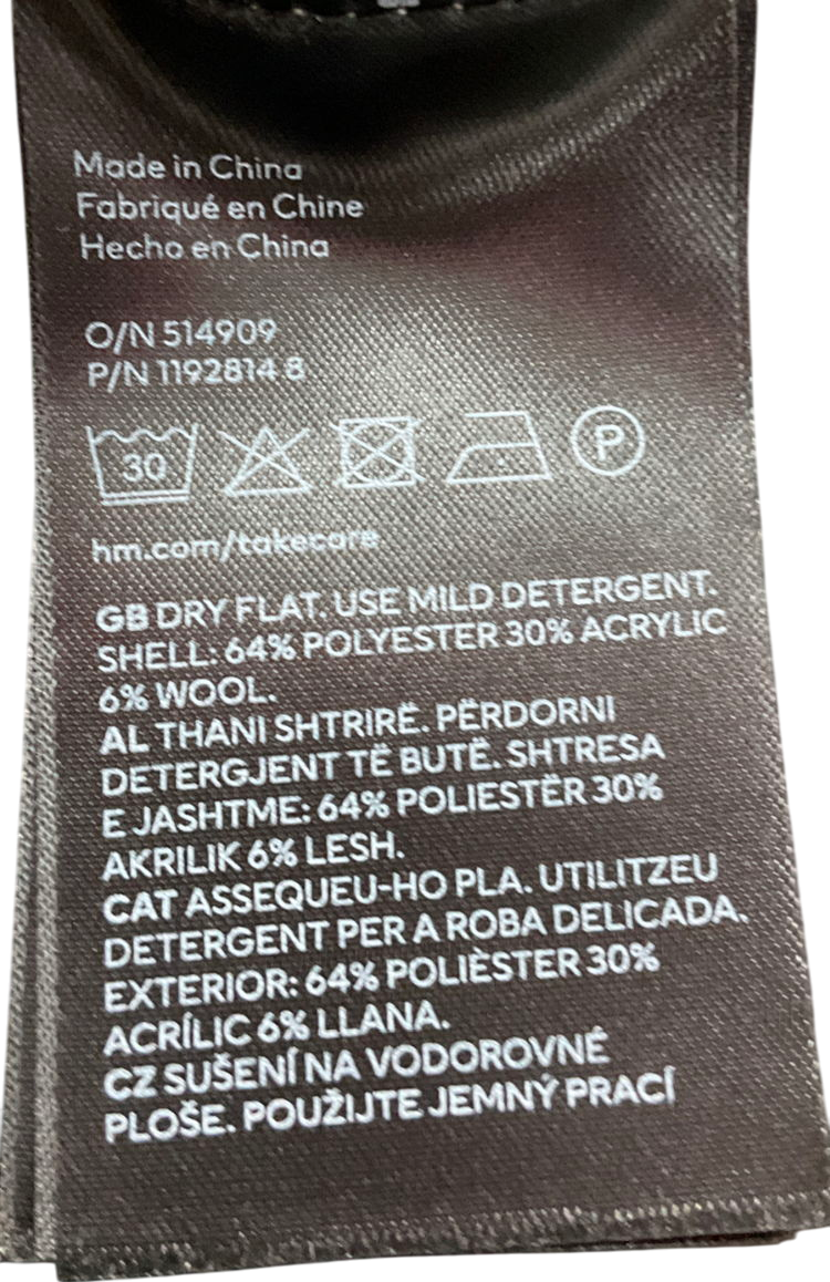 H&M Grey Knitted Turtleneck Dress UK M