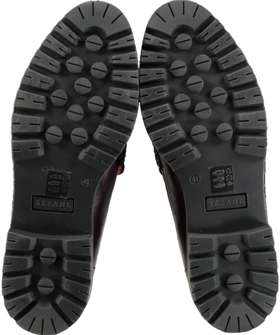 Sezane Red Albane Loafers  Glossy Burgundy UK 8 EU 41 👠