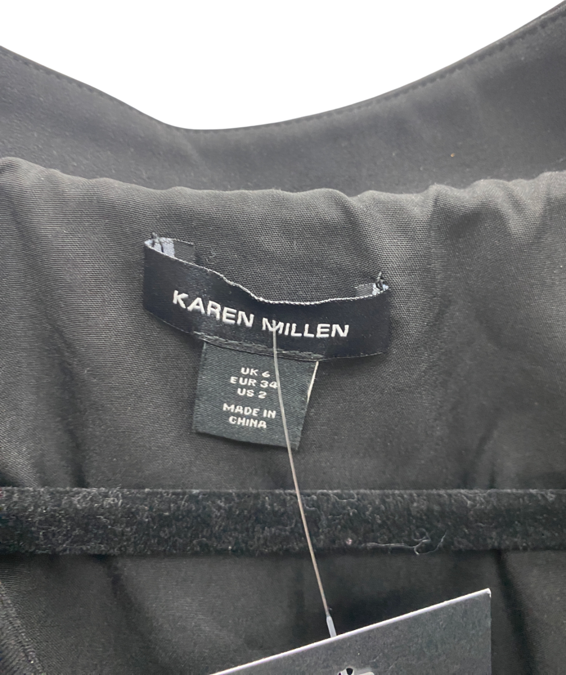 Karen Millen Black Embellished Caddy Plunge Cape Sleeve Woven Midi Dress UK 6