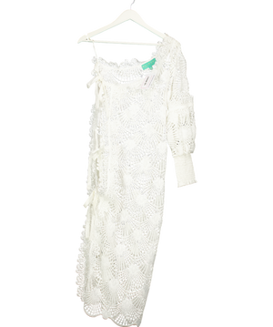 Waimari White Lorenza One Shoulder Midi Dress UK XS