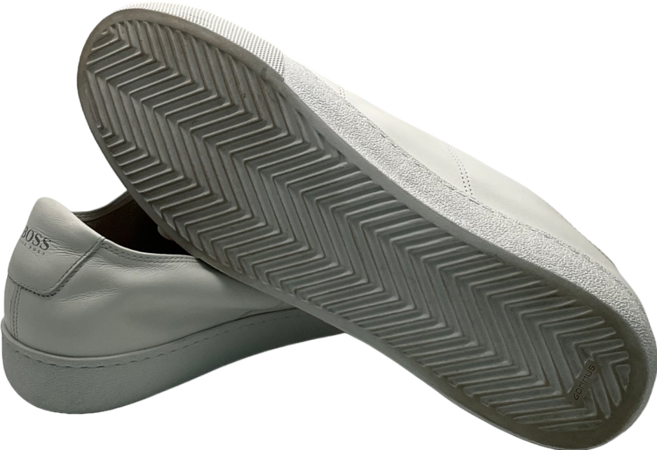 BOSS White Lace Up Leather Trainers UK 6 EU 39 👠
