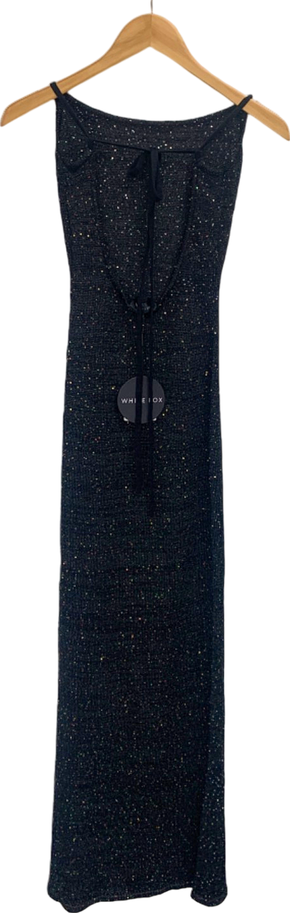 White Fox Black What A Treat Sequin Knit Maxi Dress UK S