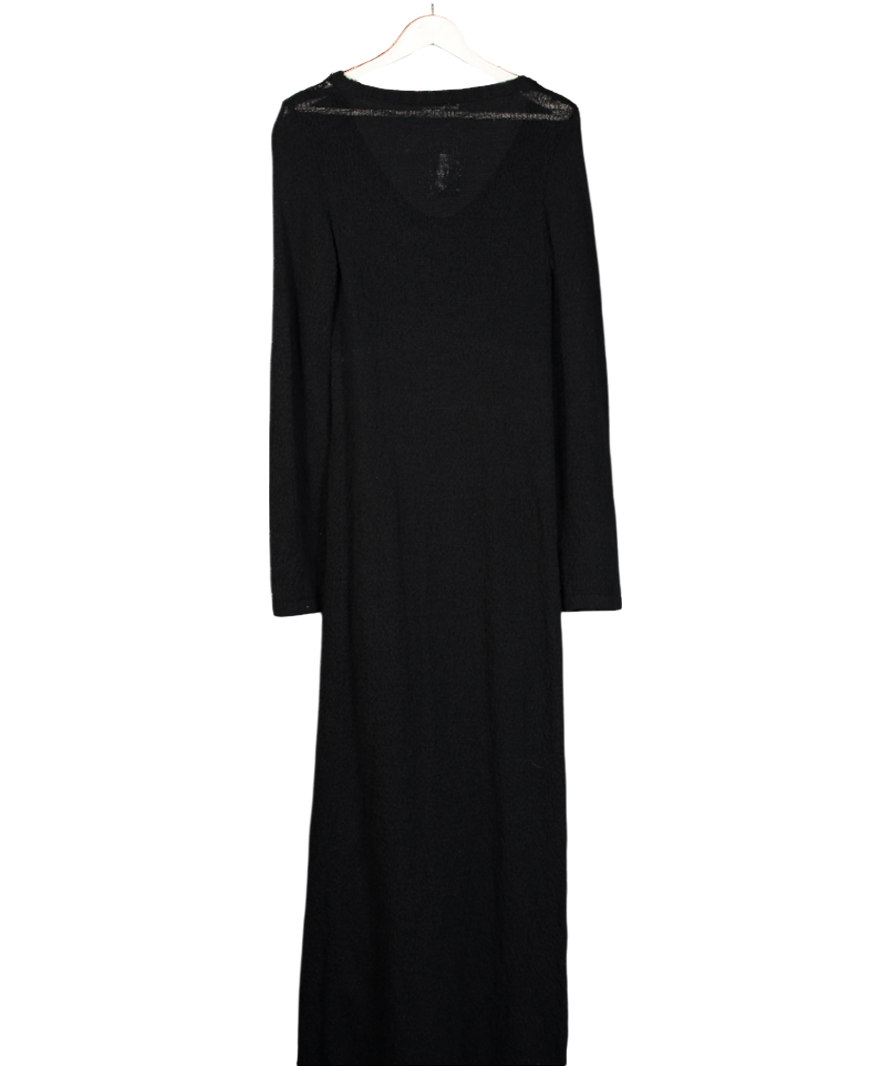 4th & Reckless Black V Neck Knitted Maxi Dress UK 10