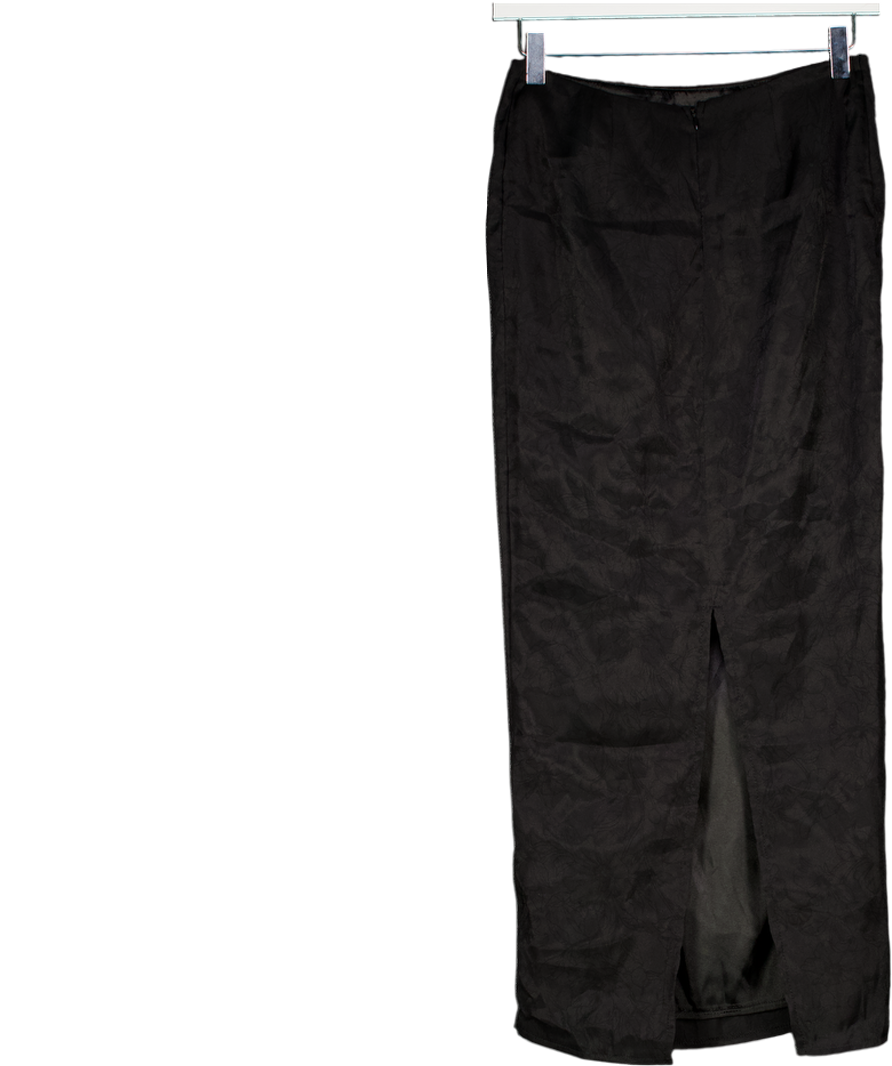 SNDYs. Black Floral Jacquard Midi Skirt UK XS