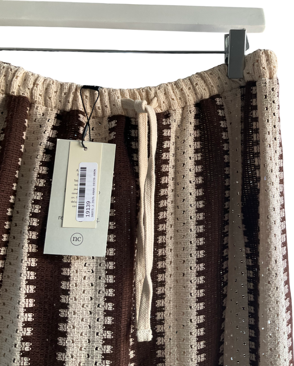 Nobody's Child Cream Brown And Stone Stripe Melinda Trousers UK S