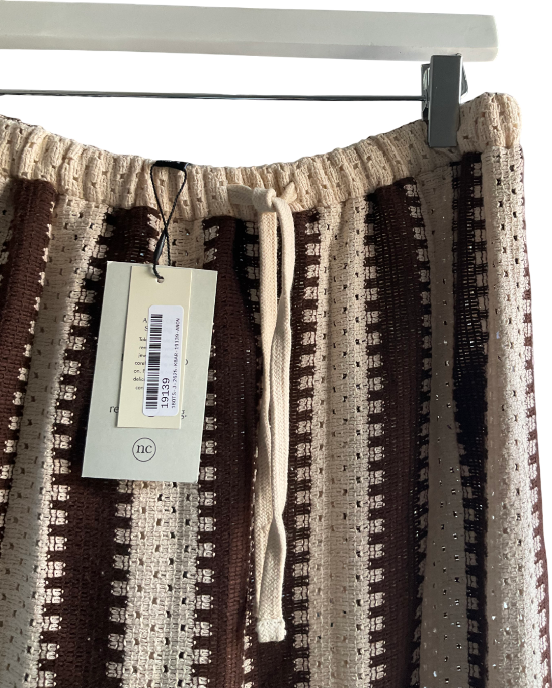 Nobody's Child Cream Brown And Stone Stripe Melinda Trousers UK S