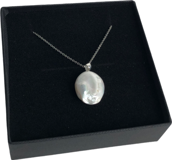 925 Sterling Silver Natural Pearl Pendant Necklace