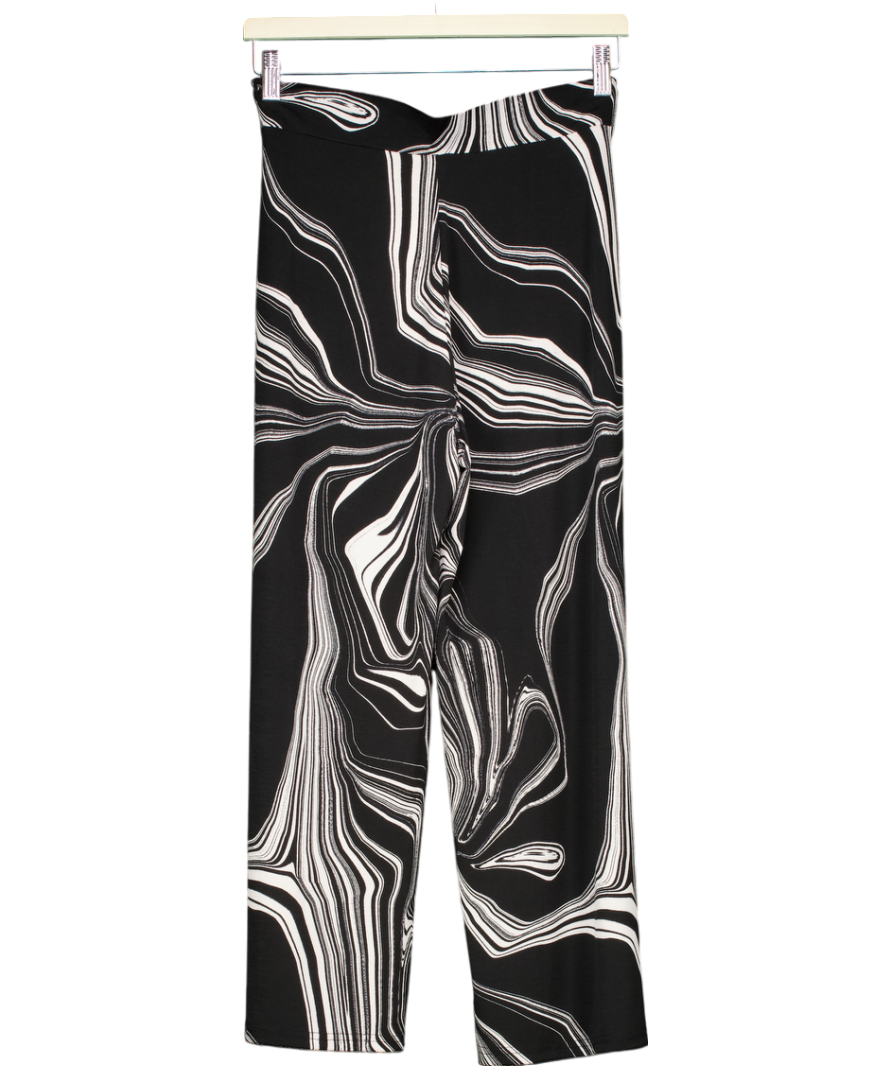 Black Ladies Marble Cropped Trousers UK 6