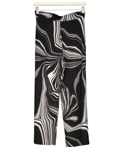 Black Ladies Marble Cropped Trousers UK 6