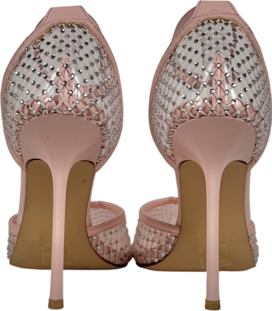 Simmi London Pink Manni Oink Mesh Diamanté Heels UK 5 EU 38 👠