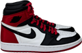 Nike White / Red / Black Jordan 1 Retro High Satin Black Toe Trainers UK 5 EU 38.5 👠