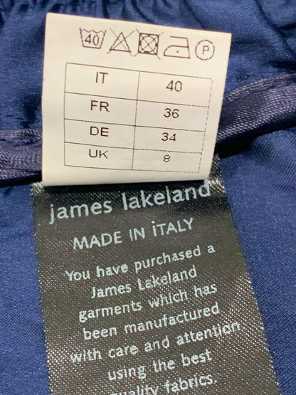 James Lakeland Blue Floral Print Trousers UK 8