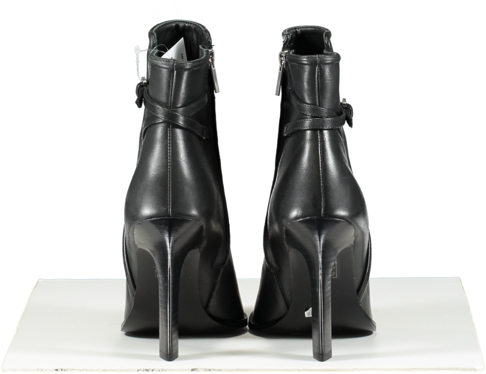 REISS Black Ada Leather Point Toe Ankle Boots UK 7 EU 40 👠