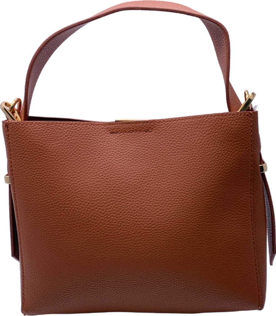 New Look Brown Faux Leather Tote Bag One Size