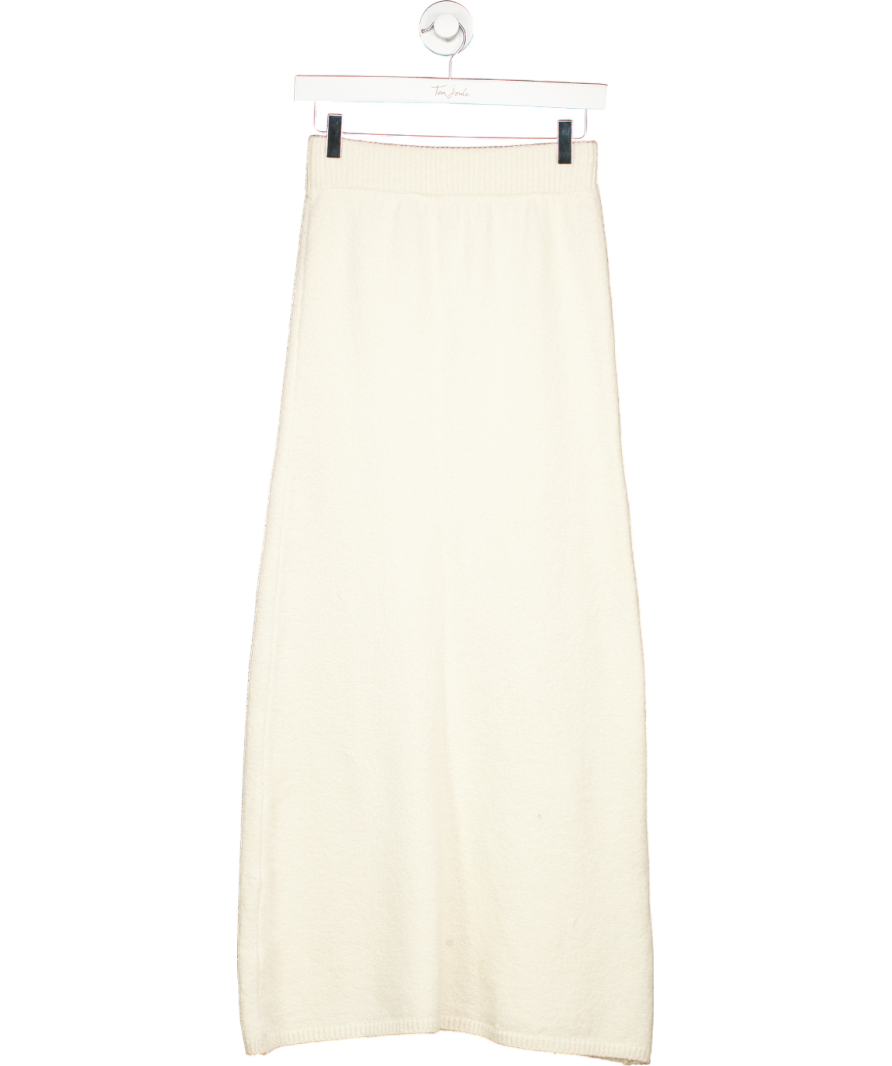 almada label Cream Cotton Blend Maxi Skirt UK S