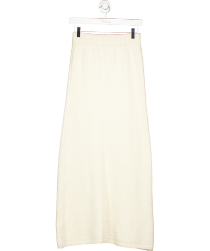 almada label Cream Cotton Blend Maxi Skirt UK S