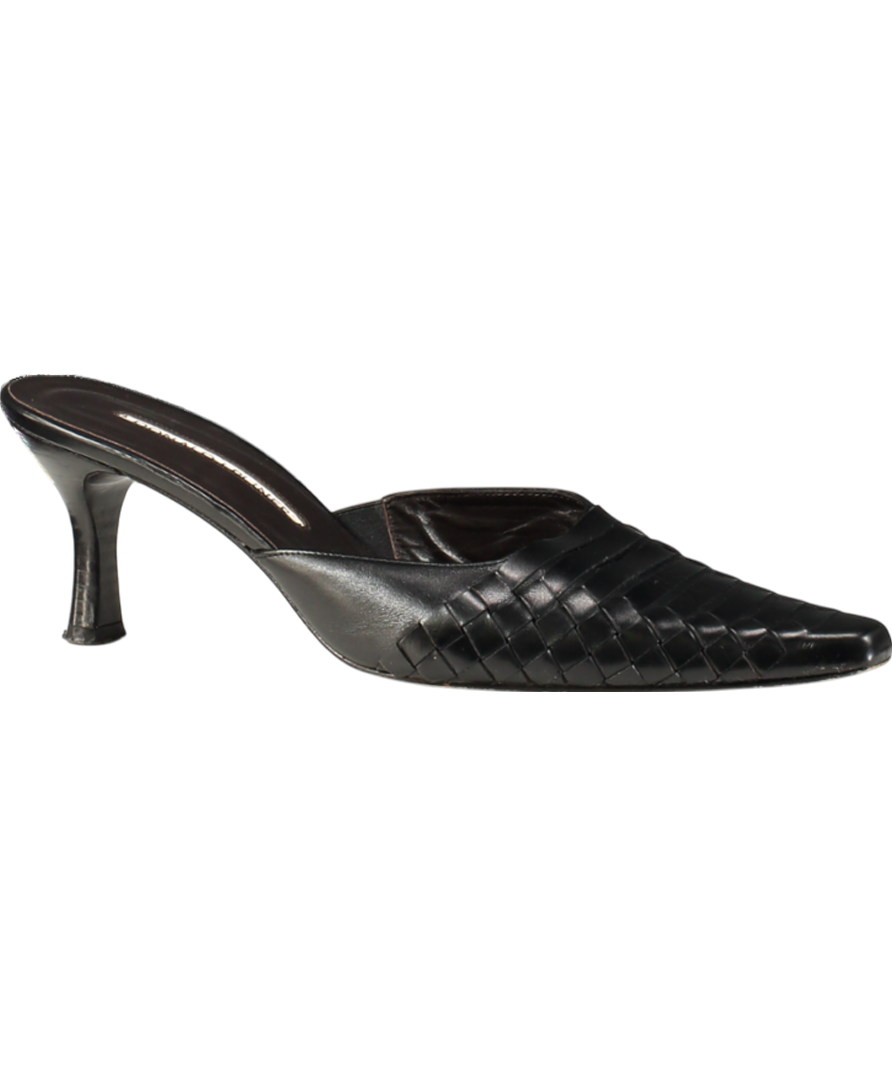 donald pliner Black Leather Mules UK 7 EU 40 👠