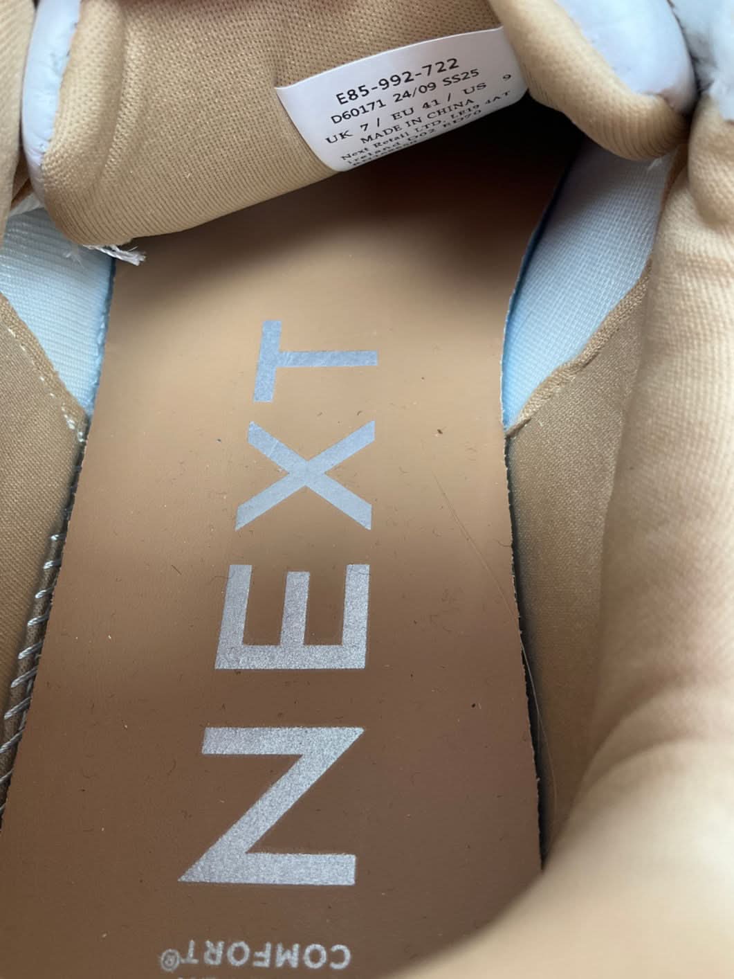 Next Leather White Wedge Trainer UK 7 EU 41 👞