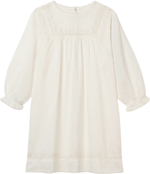 Belle Enfant Cream Lace And Embroidery Dress Ecru 4-5 Years