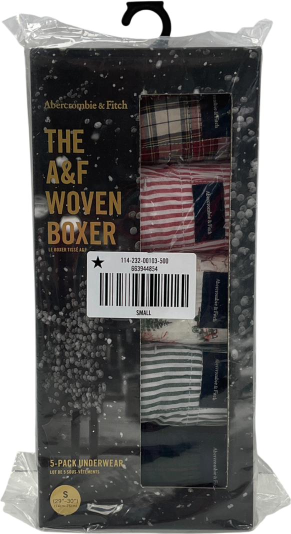 Abercrombie & Fitch Multicoloured 5-pack Woven Logo Boxers UK S