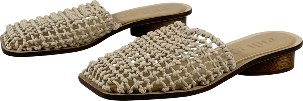 CULT GAIA Off- White 25mm Merida Mule Shoes UK 6 EU 39 👠